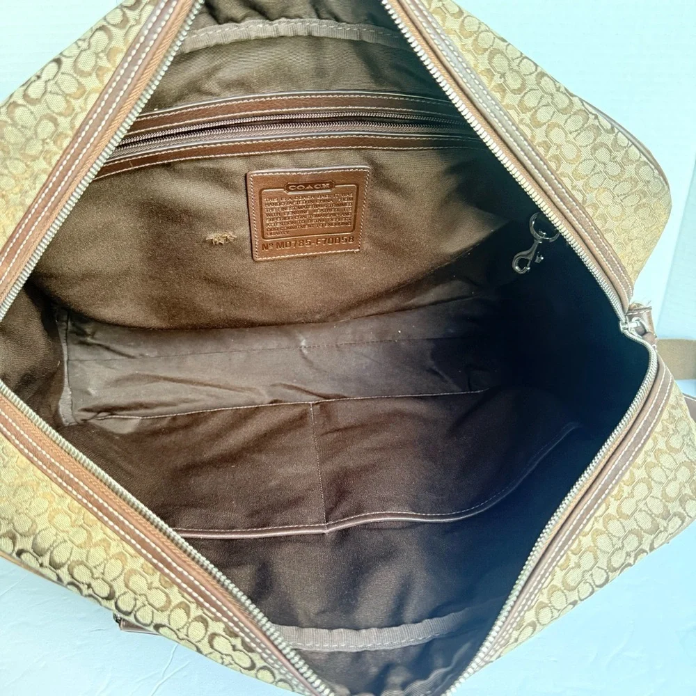 Coach Hudson Commuter Briefcase | C Signature Canvas & Leather | Laptop Bag - Picture 8 of 13